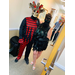 Skeleton jester and crow costumes