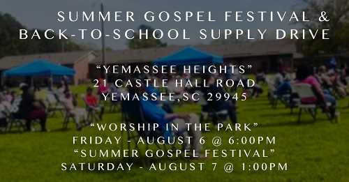 Summer Gospel Festival and Back to School flyer- all info above