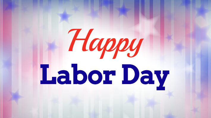 Stars and bars with the text, Happy Labor Day.