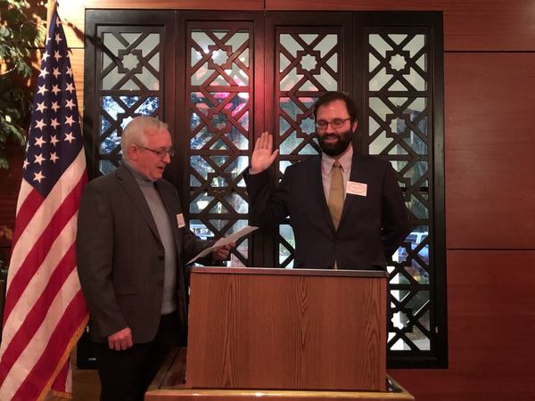 Commissioner LaBruce being sworn in